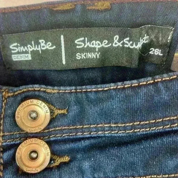 Simply Be Premium Denim Shape & Sculpt Jeans Plus Size Women’s 26L NWT - Picture 4 of 10